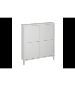 Zapatero cuatro trampones en blanco. 90.6 cm(ancho) 103 cm(altura) 20 cm(fondo)