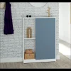 Zapatero o recibidor Neo una puerta y dos huecos acabado blanco/azul. 110 cm(alto)80 cm(ancho)25 cm(fondo)