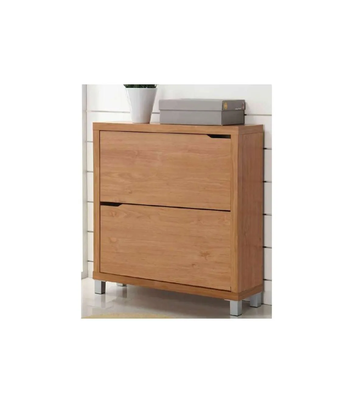 Zapatero 2 puertas kubox acabado maple, 79 cm(ancho) 84 cm(altura) 24 cm(fondo)