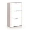 Zapatero 3 puertas Rio acabado blanco/roble 60 cm(ancho) 113 cm(altura) 22 cm(fondo)
